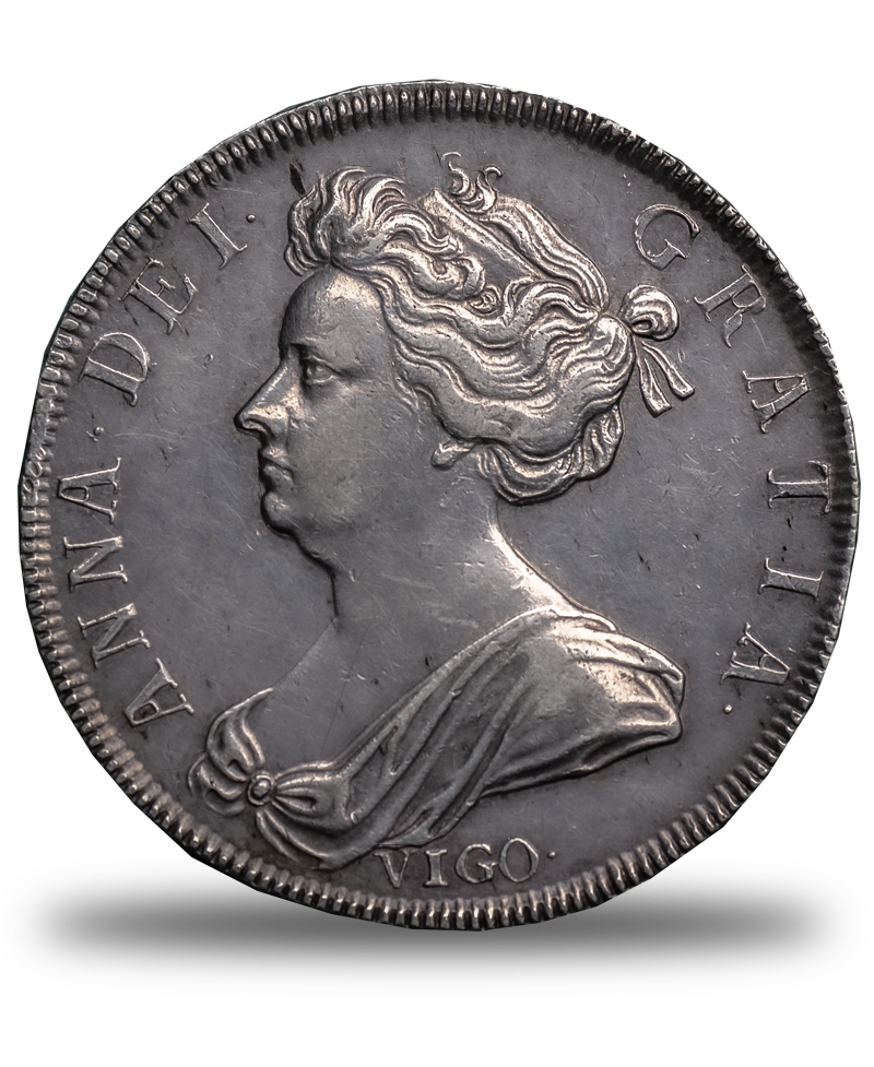 1703 Queen Anne VIGO Halfcrown – M & H