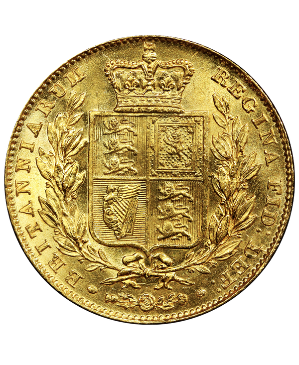 1842 Queen Victoria Shield Reverse Closed 2 Full Sovereign - Mint state