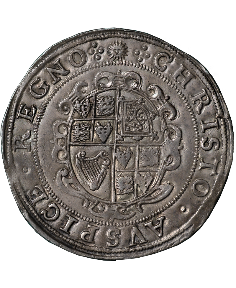 1645 Charles I Tower Mint under Parliament mm Sun Crown – M & H