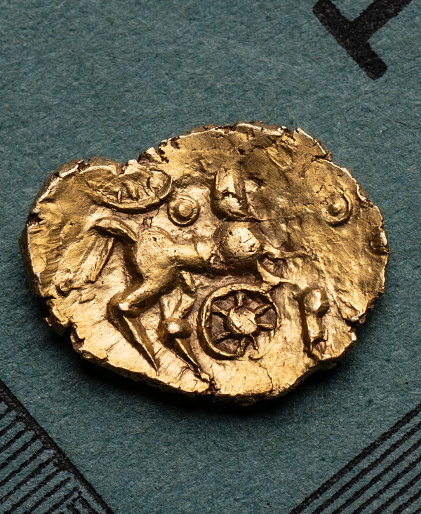 50 -35 BC Atrebates and Regni  'Three Wheel' Type, AV Quarter-Stater,