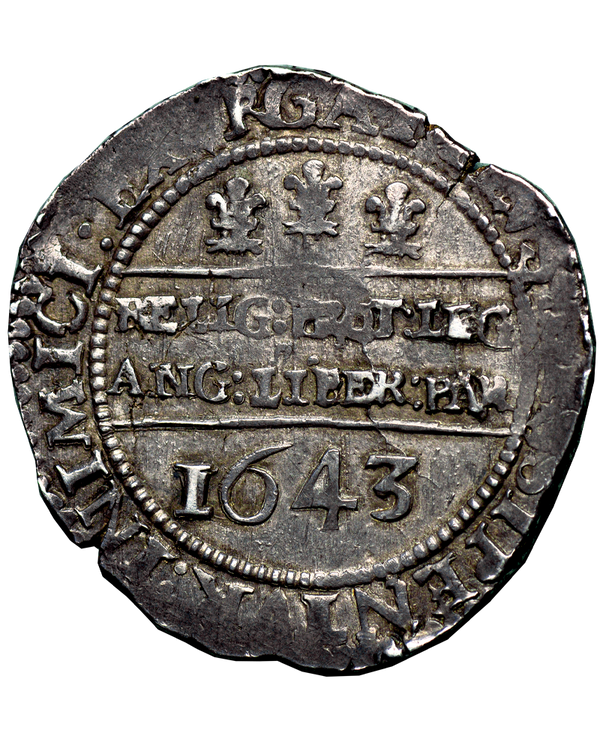 1643 Charles I Oxford Mint Halfcrown - Spink Plate coin - Bull 596G