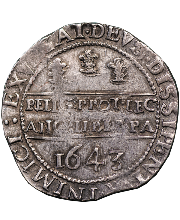 1643 Charles I Oxford Mint Halfcrown - Bull 604A