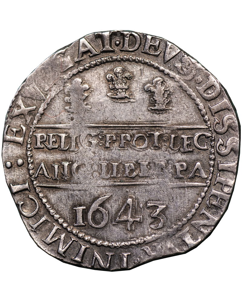 1643 Charles I Oxford Mint Halfcrown - Bull 604A