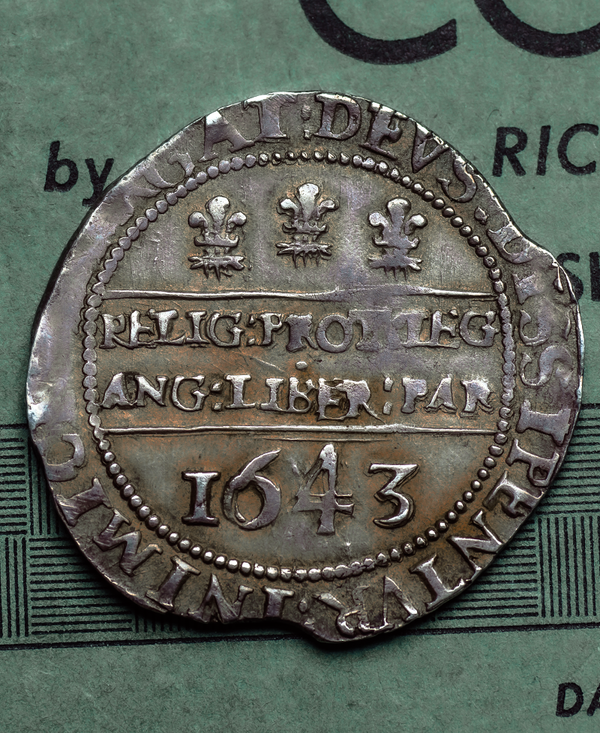 1643 CHARLES I OXFORD MINT HALFCROWN - BULL 596H 1 OF 3 KNOWN