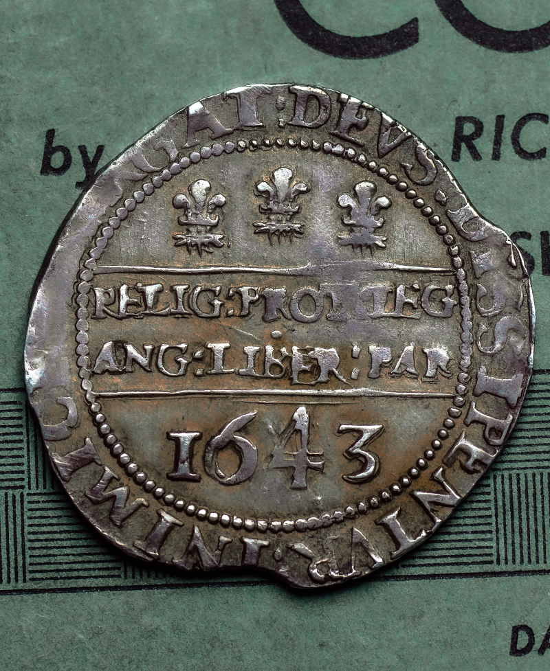 1643 CHARLES I OXFORD MINT HALFCROWN - BULL 596H 1 OF 3 KNOWN