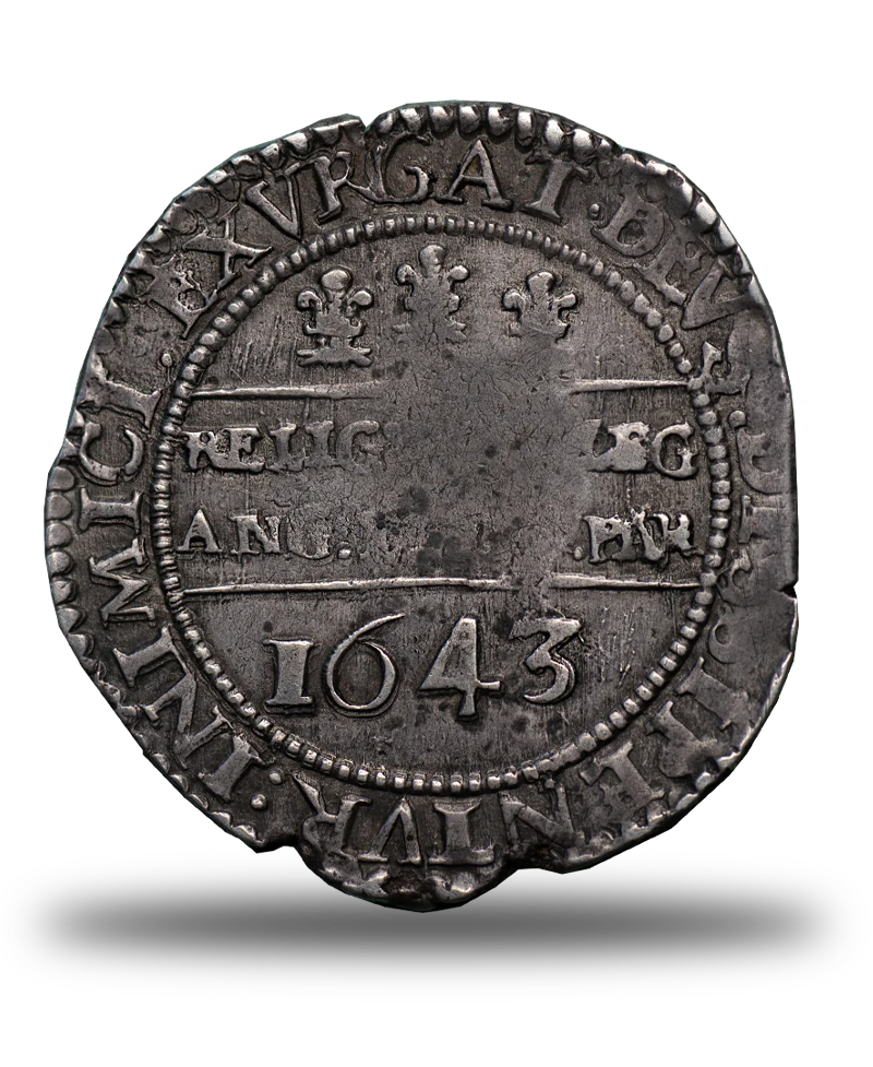 1643 Charles I Oxford Halfcrown - Bull 596G - Ex Dr J Hulett