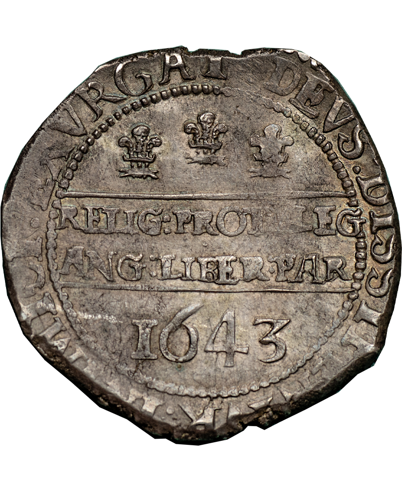 1643 Charles I Oxford Mint Halfcrown - Bull 597I