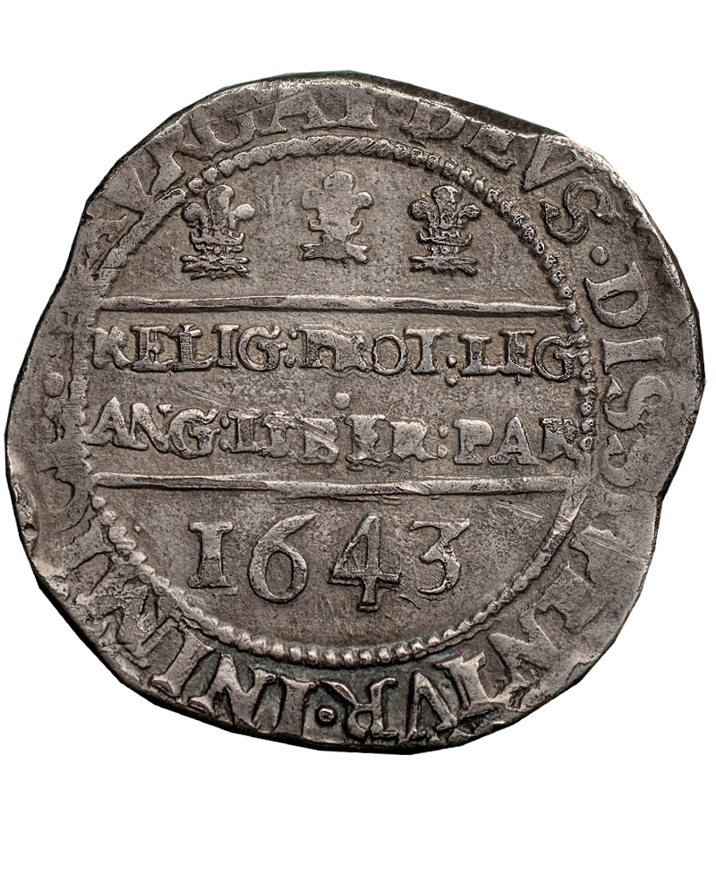 1643 Charles I Oxford Mint Halfcrown - 603E - I over C error