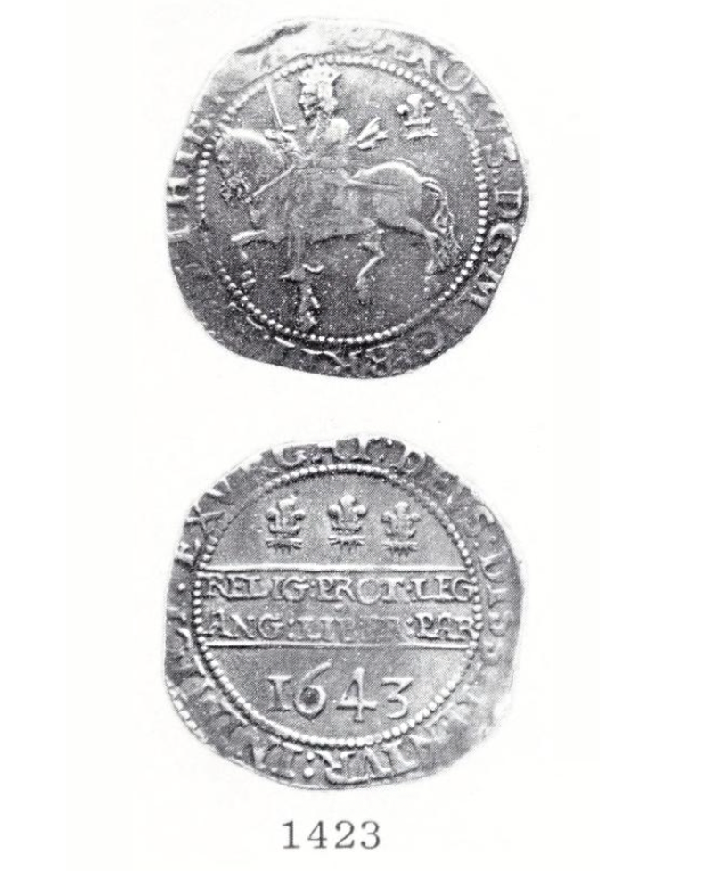 1643 Charles I Oxford Mint Halfcrown - Bull 597L - Ex Seabys 1974