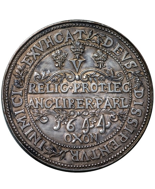 1644 Charles I 18th century copy of the Rawlins Oxford crown.