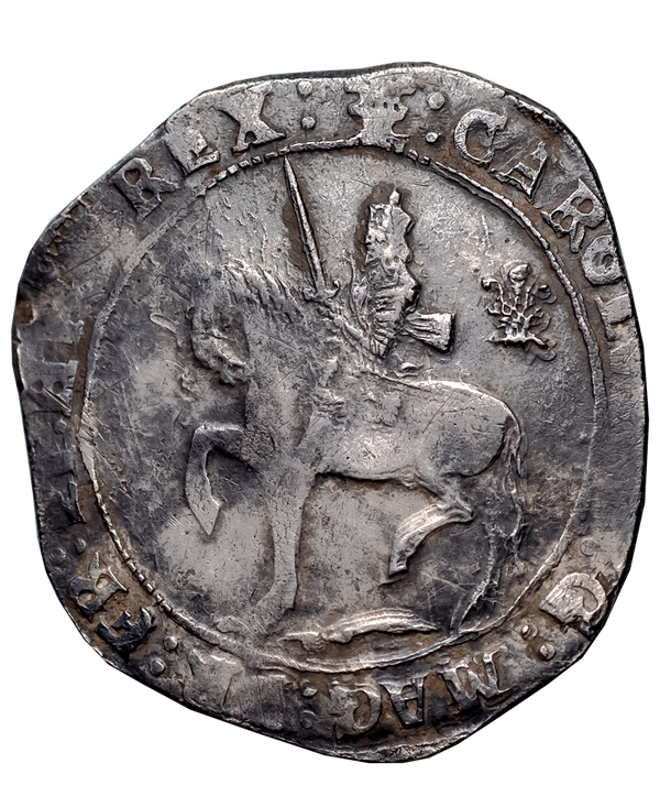 1644 Charles I Oxford Mint Halfcrown - BUll 610B - Extremely rare