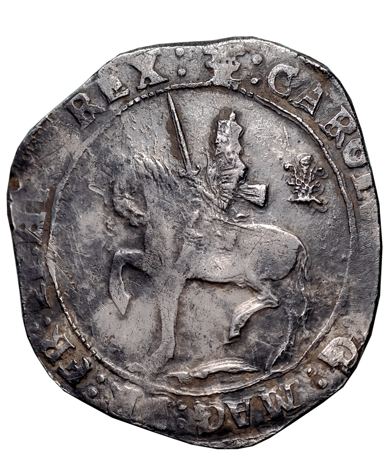 1644 Charles I Oxford Mint Halfcrown - BUll 610B - Extremely rare