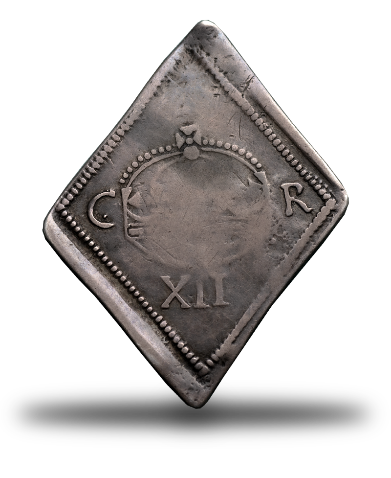 1645 Charles I Newark Crude flat shaped crown Shilling