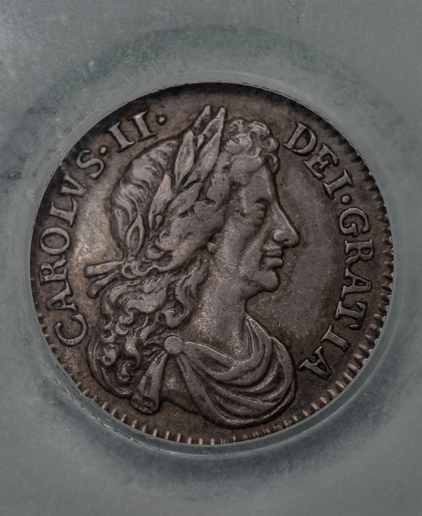 1674 Charles II Sixpence - graded CGS 50