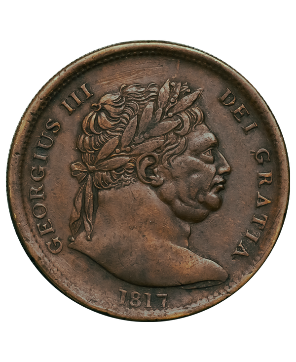 1817 George III Bull Head Halfcrown in Copper - ESC 617A