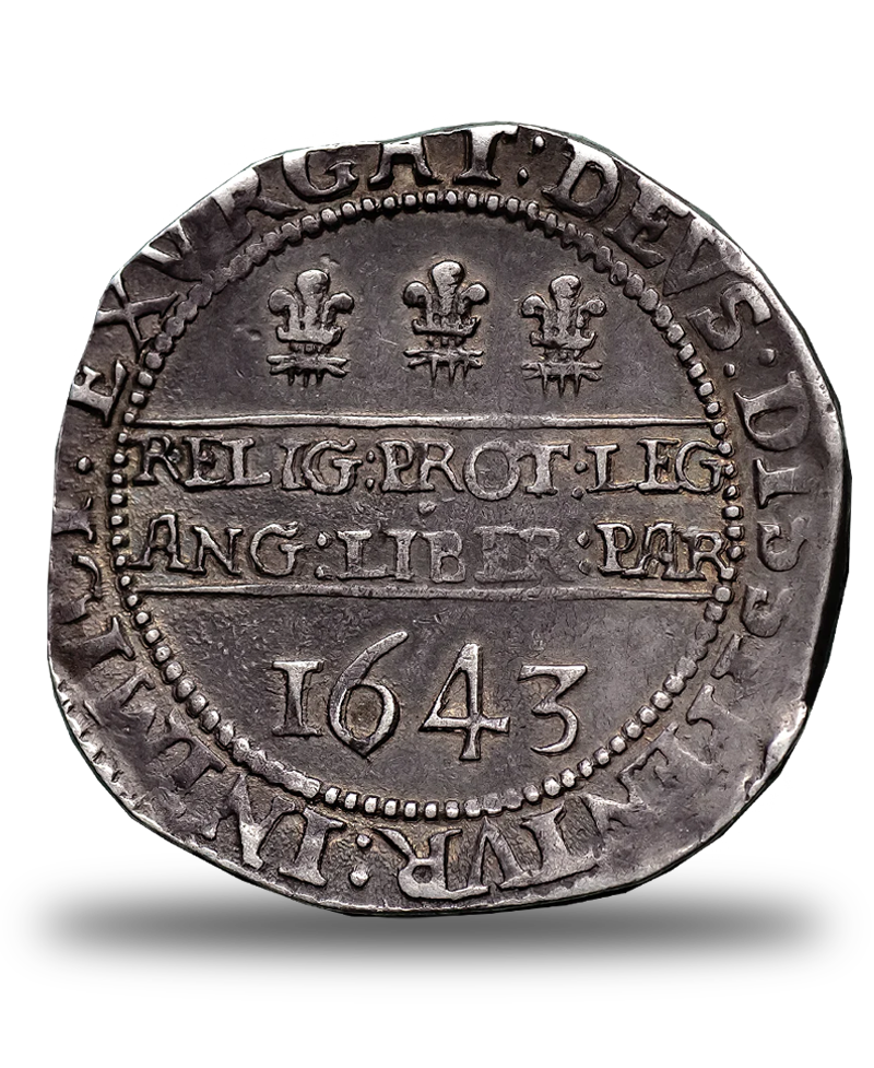 1643 Charles I Oxford Mint Halfcrown - Bull 597L - Ex Seabys 1974