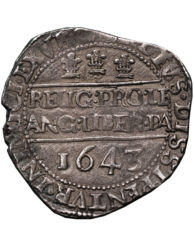 1643 Charles I Oxford Mint Halfcrown - Bull 604E