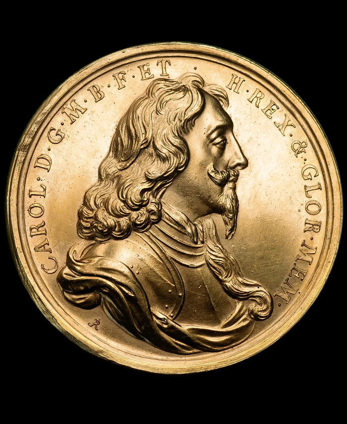 1649 Charles I Gilt Memorial Medal by Roettier
