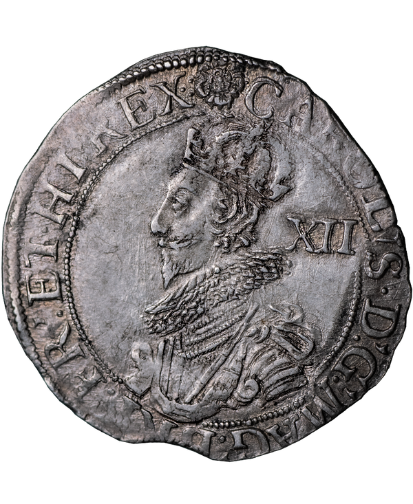 1631 - 32 Charles I mm Rose Shilling - Welsh Plume - Rare VARIETY