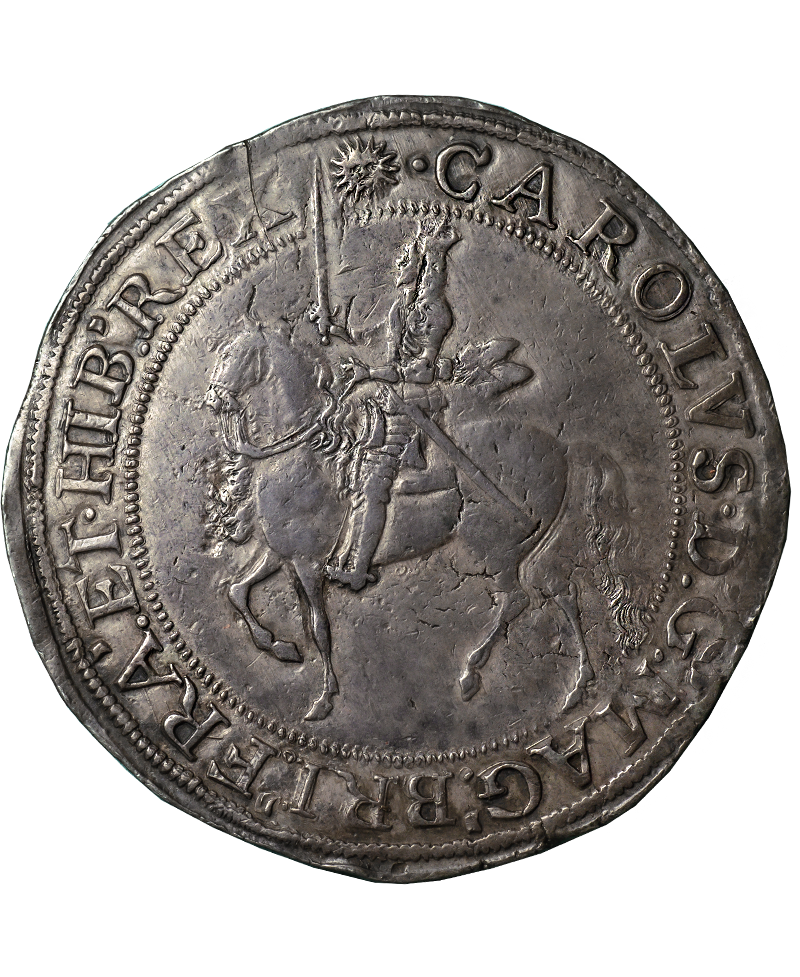 1645 Charles I Tower Mint under Parliament  mm Sun Crown