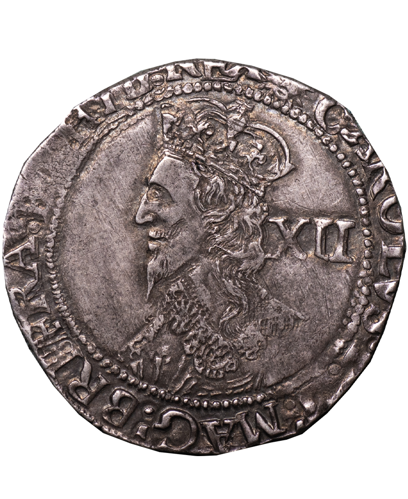 1645 - 46 Charles I Tower Mint mm Sun shilling