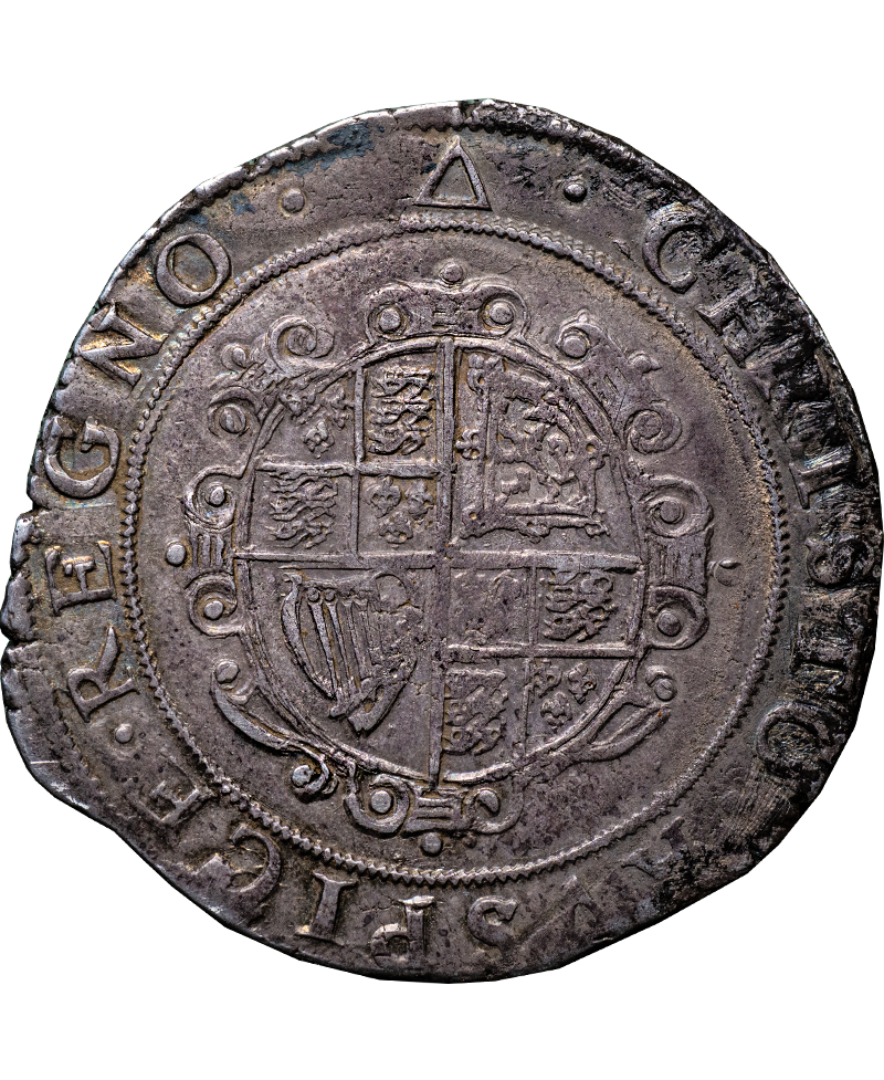 1639 - 40 Charles I Tower Mint mm Triangle Halfcrown  - ex Seabys 1967 - CAROLLVS Error