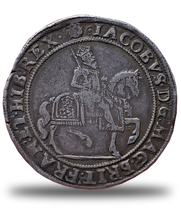1620-21 James I mm. seeded rose/small rose HALFCROWN - 1 of 4 known - EXTREMELY RARE