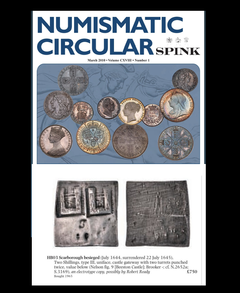 1644 - 45 Charles I Scarborough Two Shillings Electrotype by Robert Ready ?