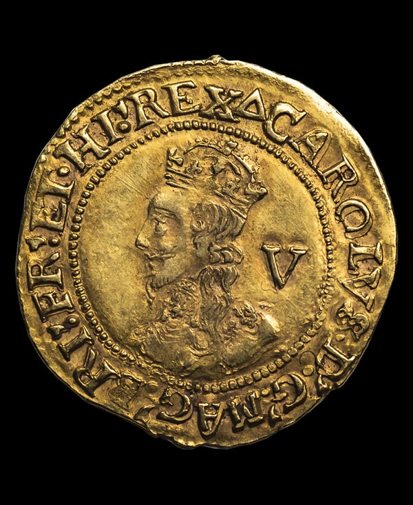 1639 - 40 Charles I Tower Mint mm Triangle Gold Crown - Ex Dr Carter & Ex Alderman Hird Collections