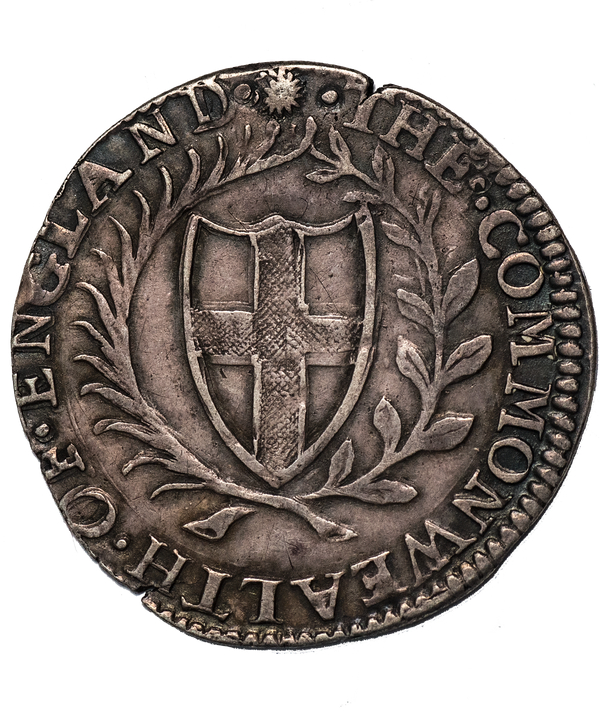 1657 7 over 6 COMMONWEALTH mm Sun Sixpence