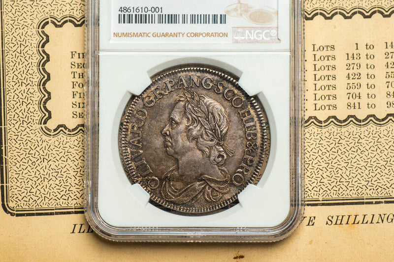 1658/7 Oliver Cromwell Crown - NGC graded MS61