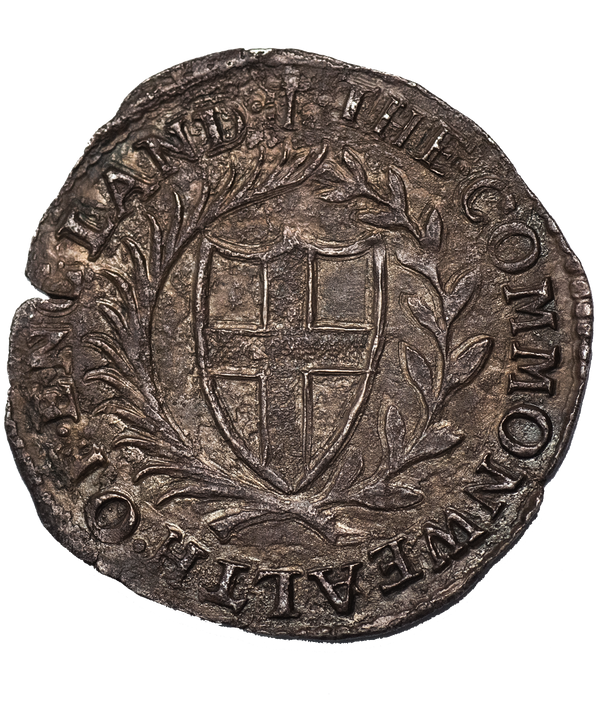 1658 8 over 7 Commonwealth mm Anchor Sixpence