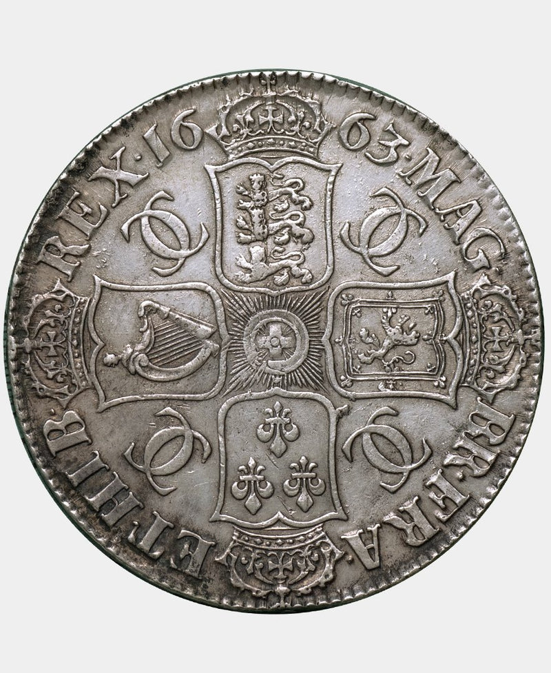 1663 Charles II, XV, First laur. head Crown - Mhcoins