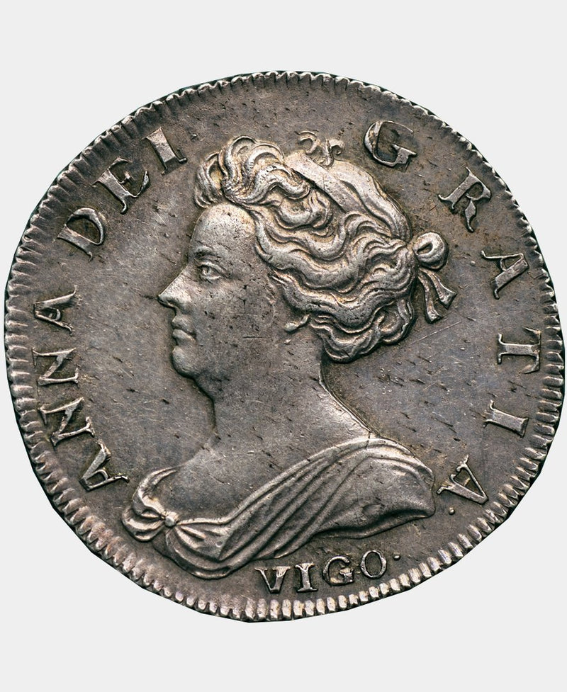 1703 3 over 2 Queen Anne VIGO Shilling - A NEW UNPUBLISHED DISCOVERY - Mhcoins
