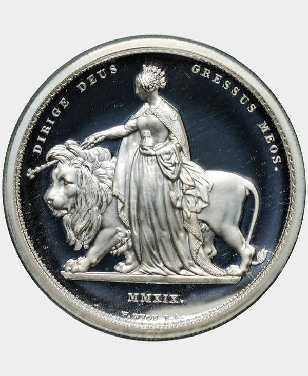 2019 Queen Elizabeth II Silver Proof Una and the Lion Five Pounds - Mhcoins
