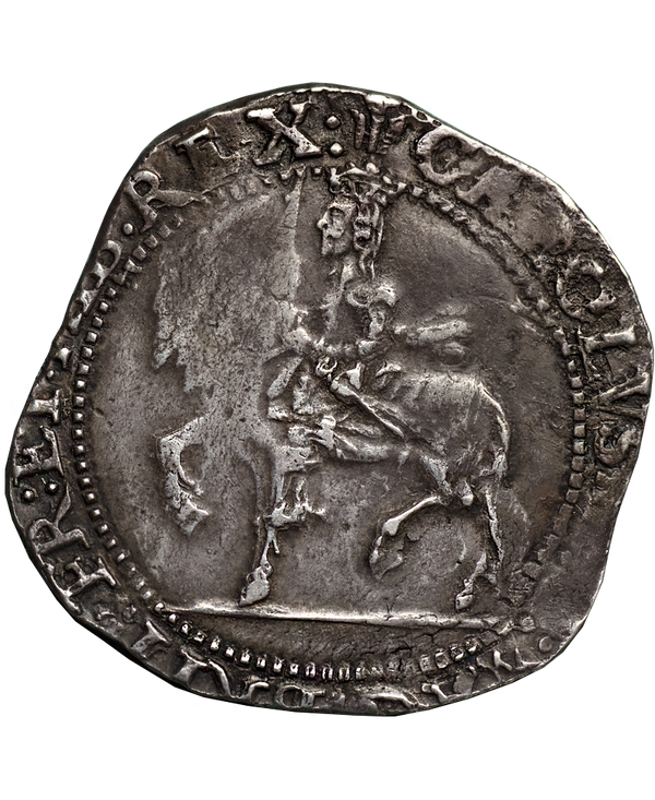 1642 Charles I Oxford Mint Halfcrown with Shrewsbury Plumes - Excessively Rare die variety