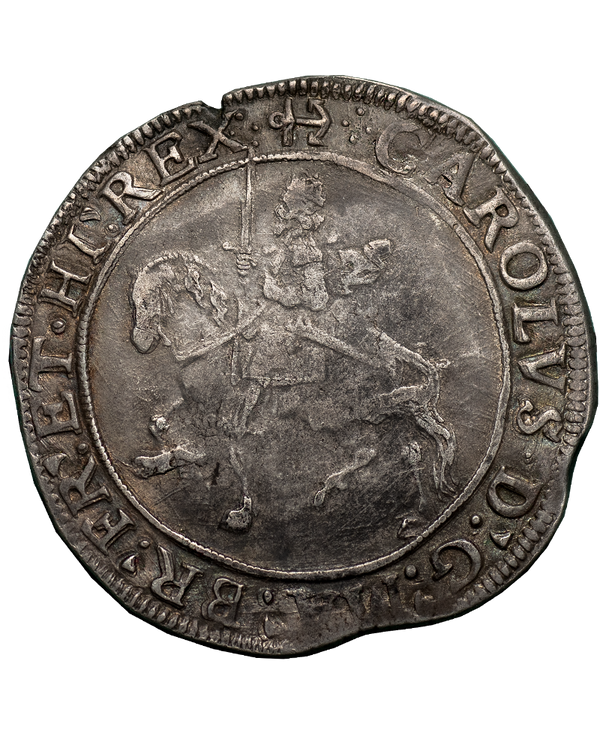 1638-9 CHARLES I MM ANCHOR HALFCROWN - BULL PLATE COIN 333/23