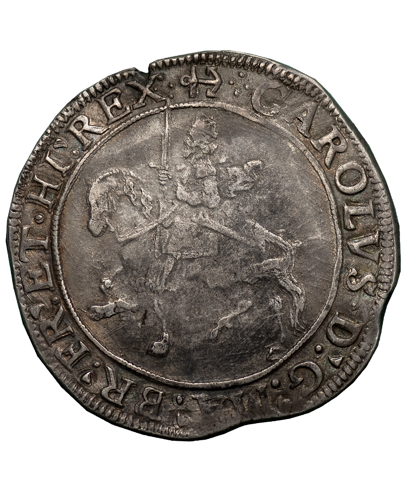 1638-9 CHARLES I MM ANCHOR HALFCROWN - BULL PLATE COIN 333/23