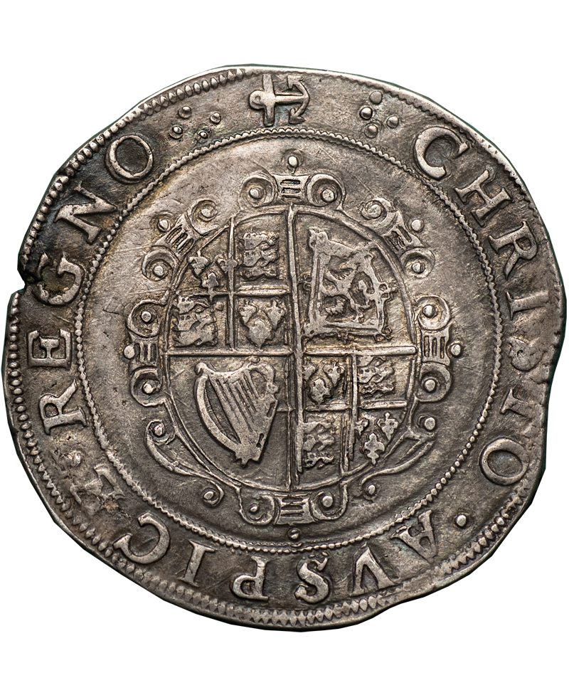 1638-9 CHARLES I MM ANCHOR HALFCROWN - BULL PLATE COIN 333/23
