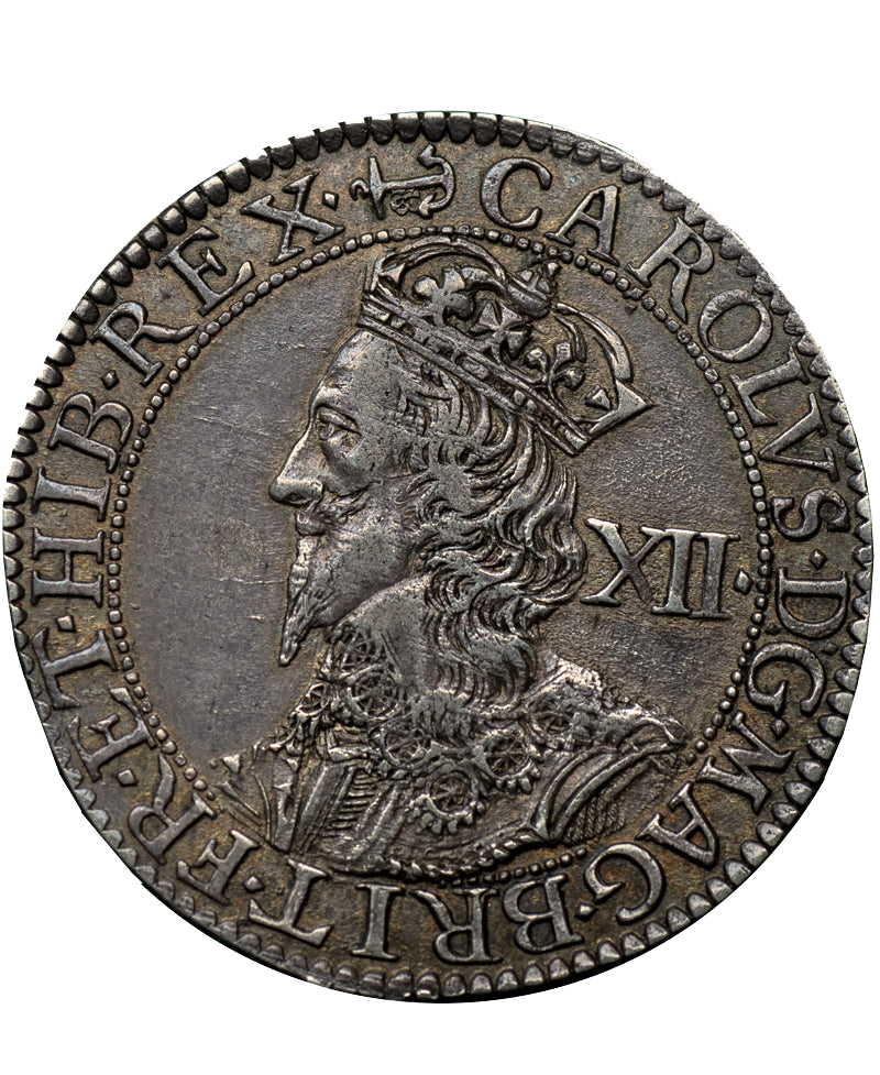 1638-9 Charles I Briot Second milled issue Shilling