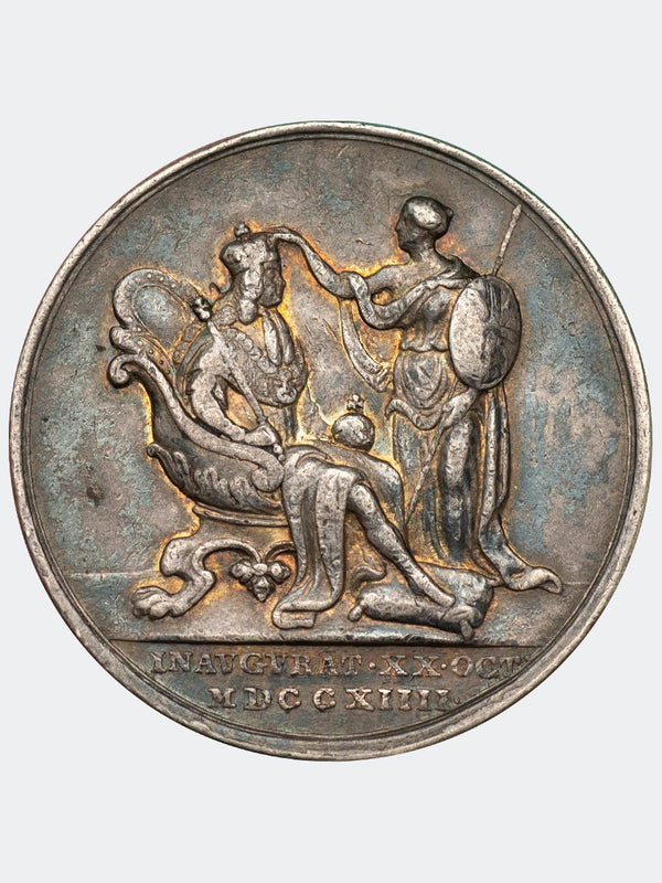 1714 George I coronation medal in Silver - Mhcoins