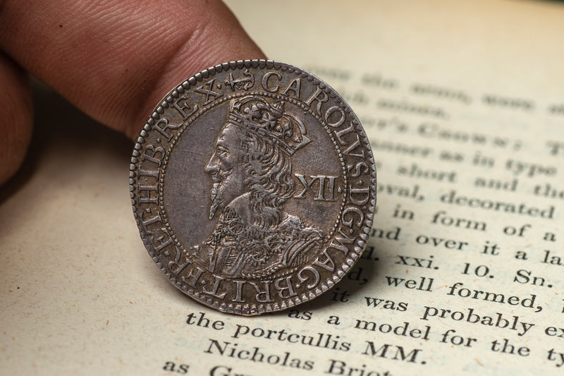 1638-9 Charles I Briot Second milled issue Shilling