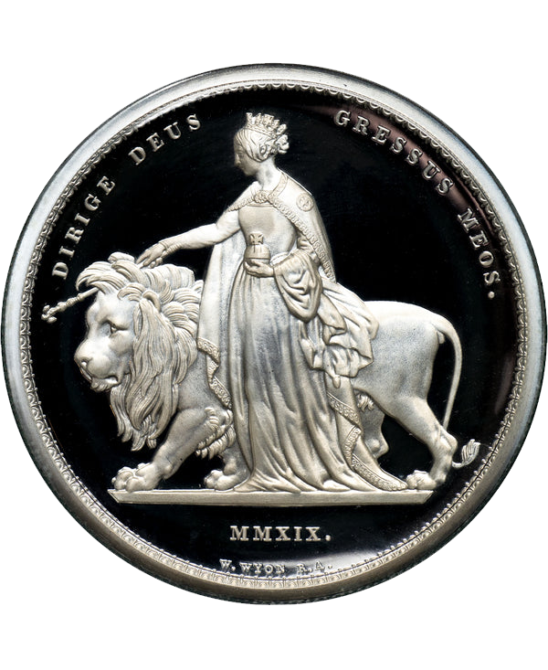 2019 Elizabeth II UNA AND THE LION 2 ounce PROOF SILVER FIVE POUNDS