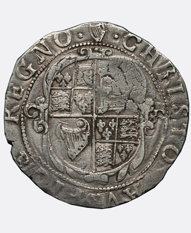 1635 - 6 Charles I Tower Mint mm Harp Shilling