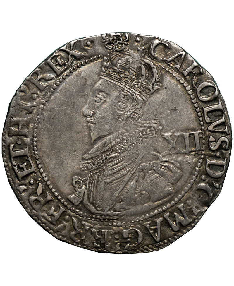 1631 -2 Charles I Tower Mint mm rose Shilling