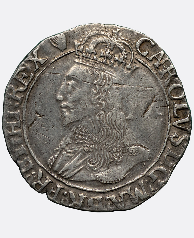 1635 - 6 Charles I Tower Mint mm Harp Shilling