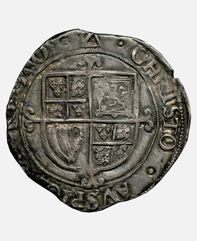 1639 - 40 Charles I Tower mm Triangle over Anchor Shilling