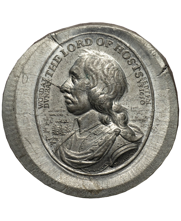 1650 Oliver Cromwell Battle of Dunbar Restrike in White metal