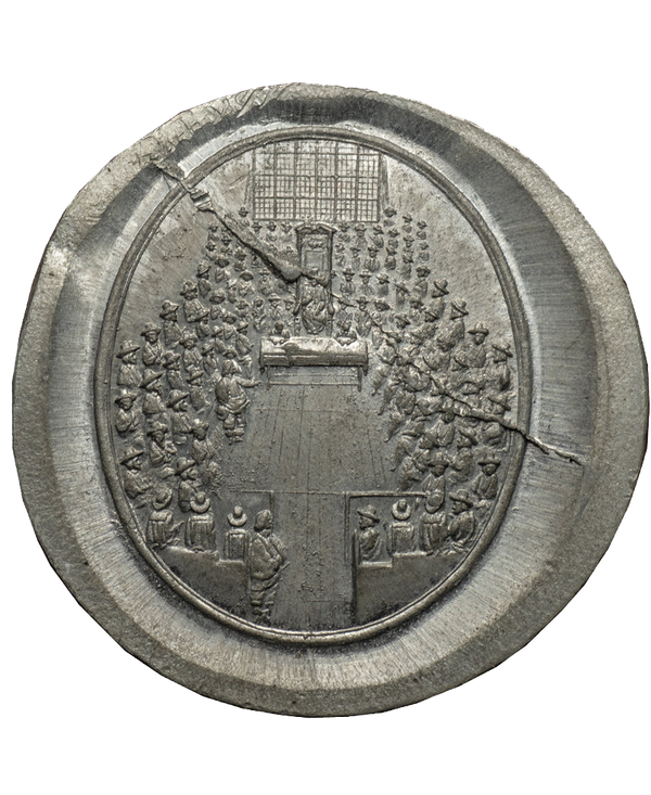 1650 Oliver Cromwell Battle of Dunbar Restrike in White metal