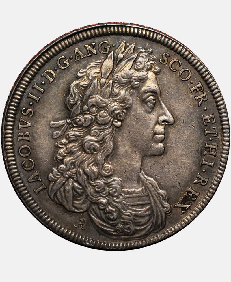 1685 James II Coronation Medal in Silver by J. Roettier